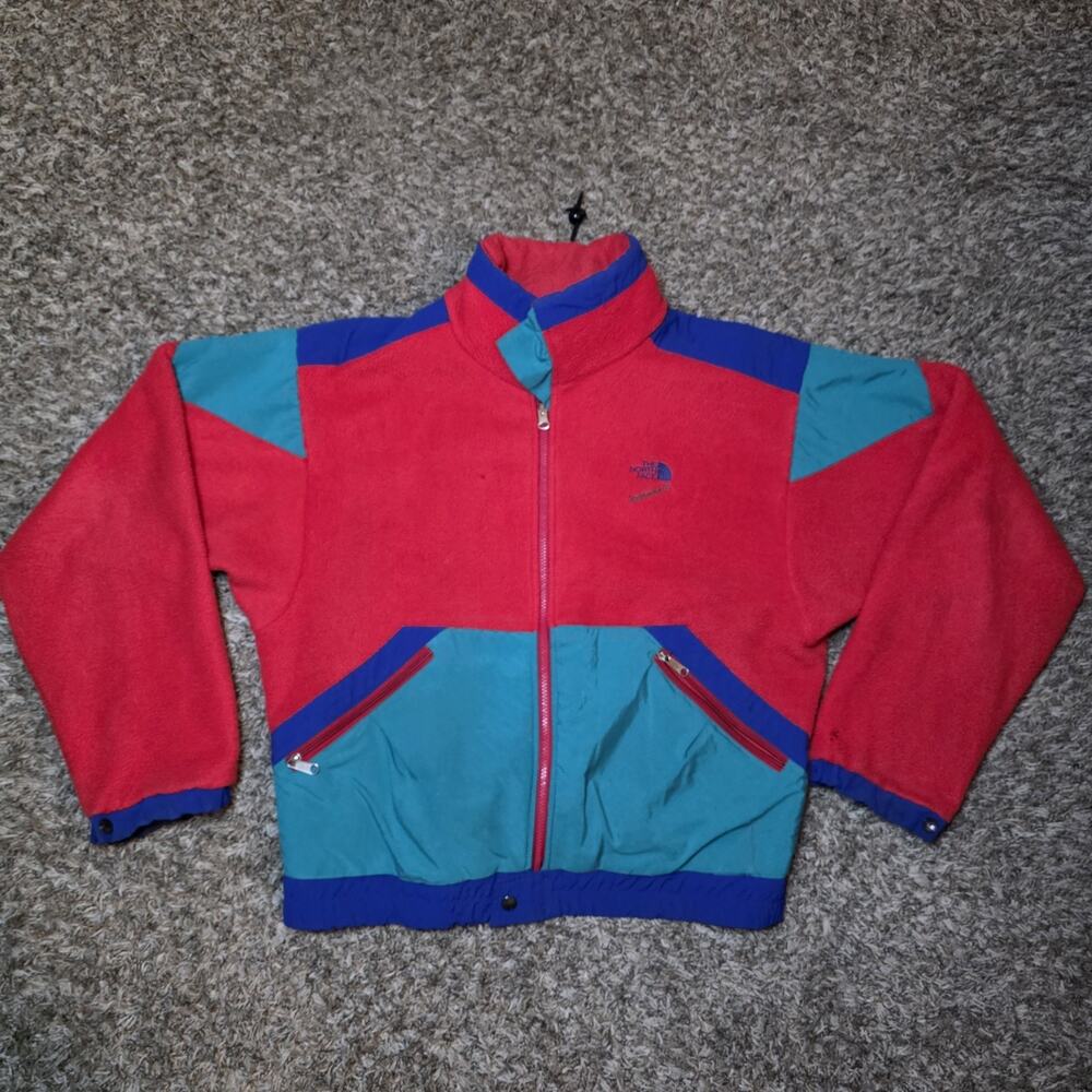 Vintage The North Face 90s Extreme-Z Fleece Jacket Large Full Zip Color Block